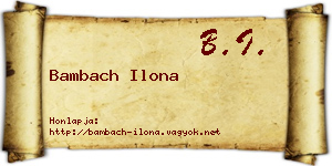 Bambach Ilona névjegykártya